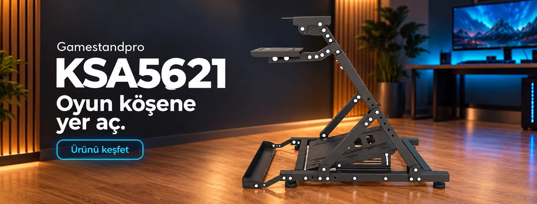 Gamestandpro KSA5621 koltuk sabitlemeli direksiyon standı, ev ortamında